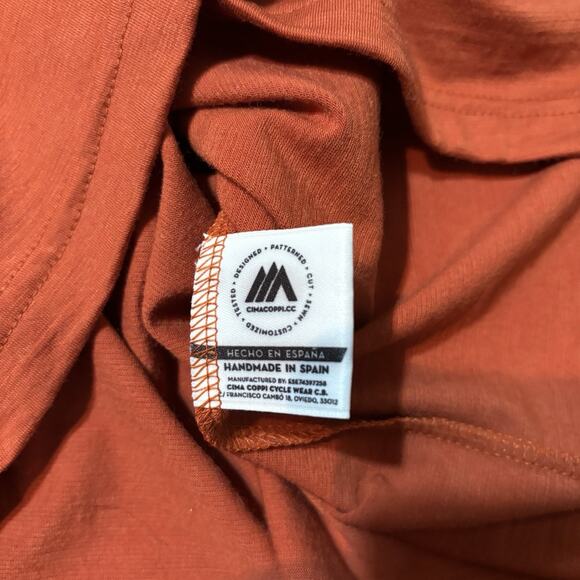 Cima Coppi Merino Wool Base Layer Mens XL Burnt Orange Long Sleeve Cycle Spain - Picture 5 of 10